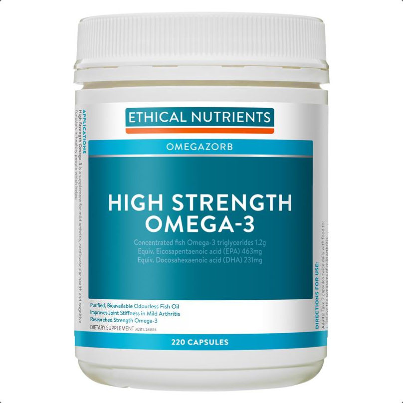 Ethical Nutrients High Strength Omega-3 Capsules 220 Capsules (expiry 12/24)