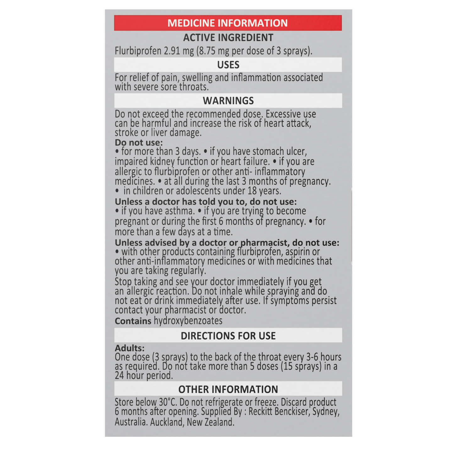 Strepfen Intensive Throat Spray with Anti Inflammatory Action 15mL