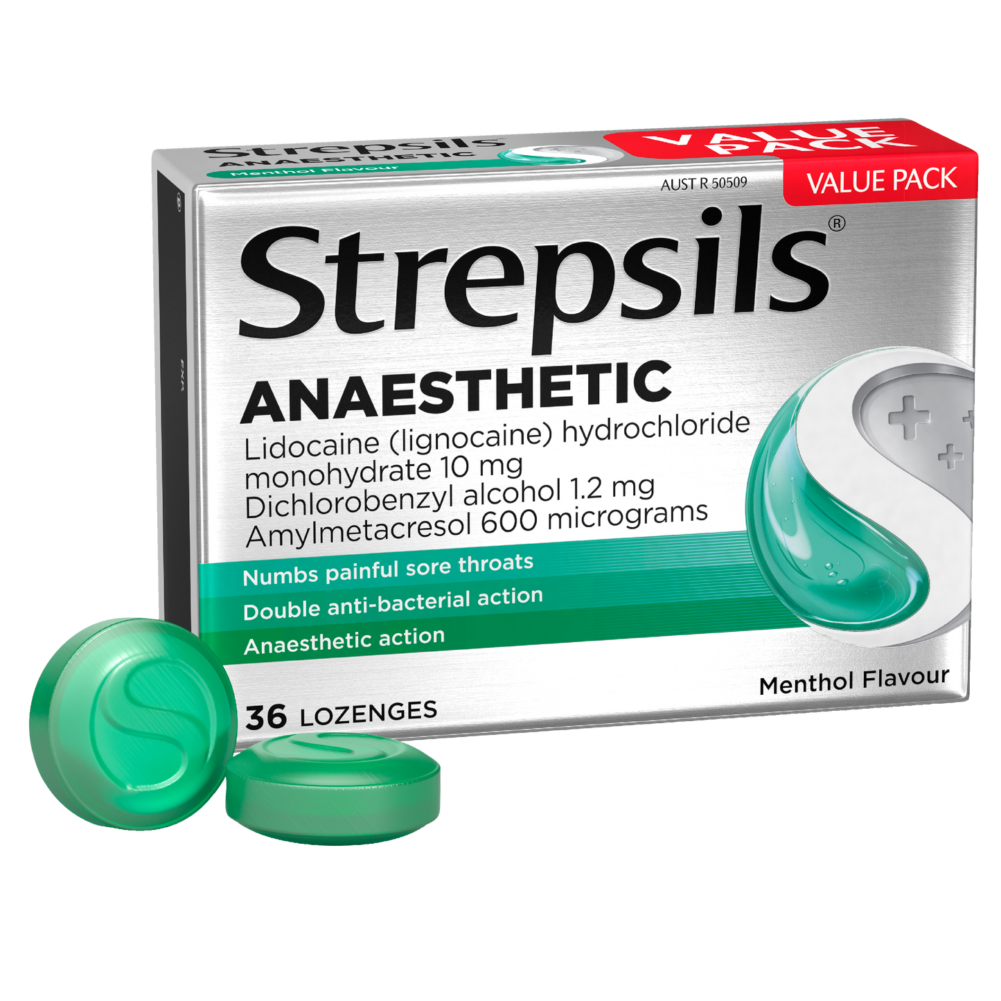 Strepsils Anaesthetic Lozenges Menthol 36 Pack