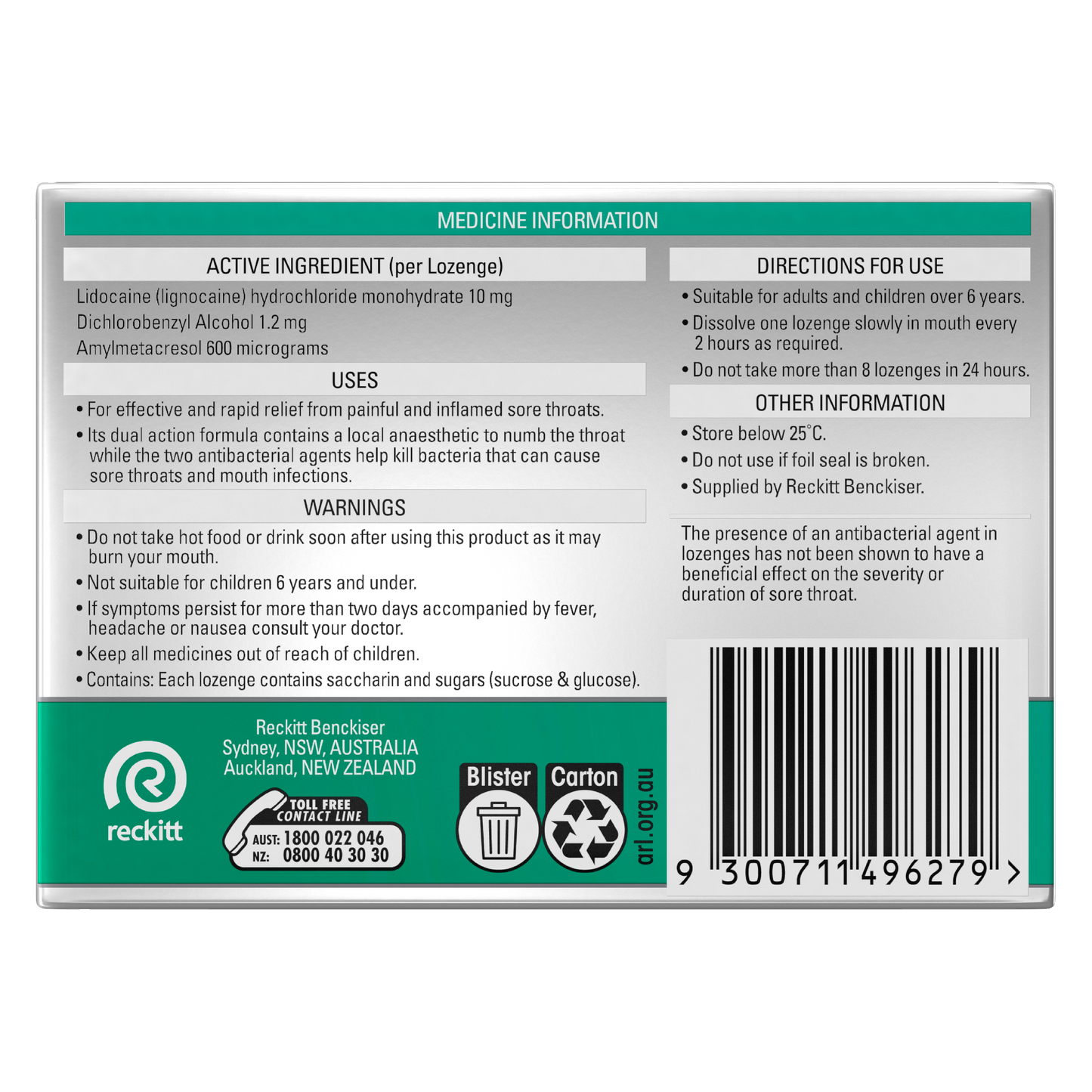 Strepsils Anaesthetic Lozenges Menthol 36 Pack