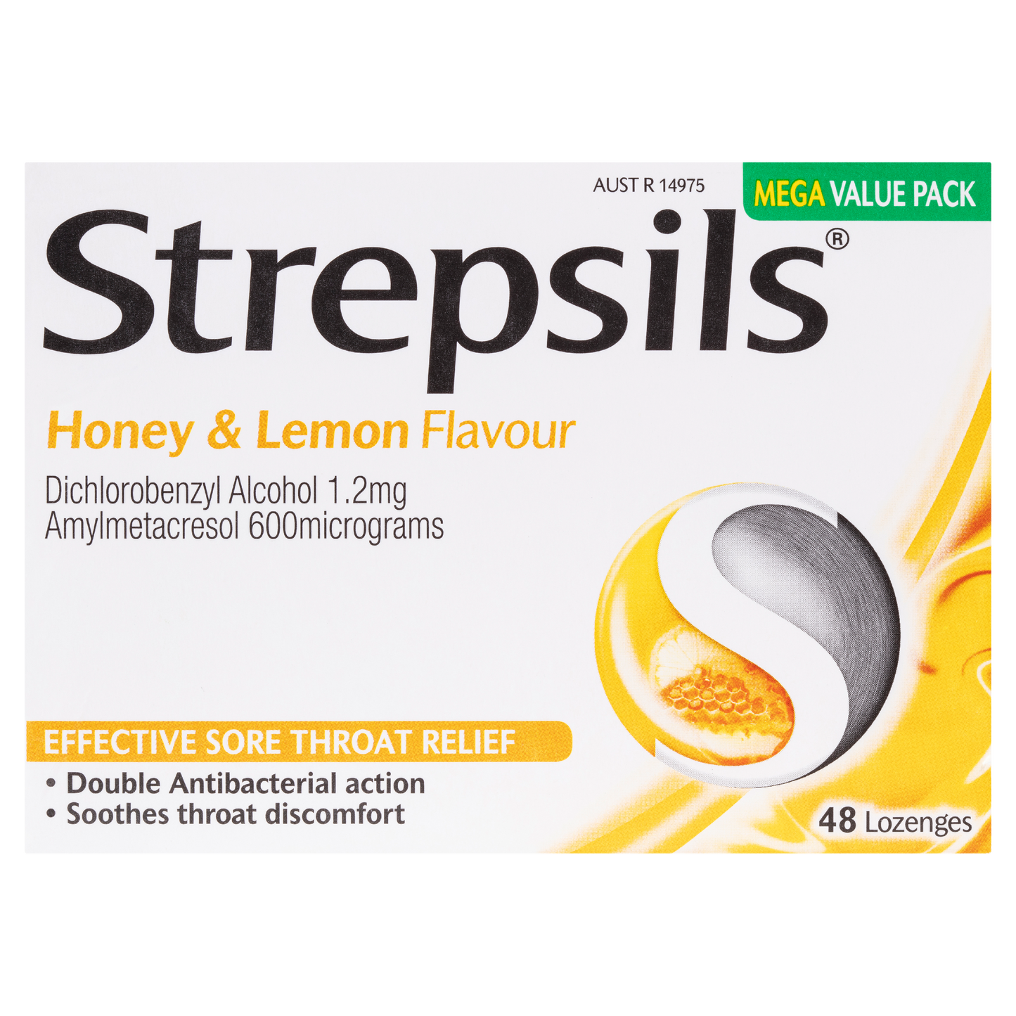 Strepsils Soothing Sore Throat Lozenges Honey and Lemon 48 Pack