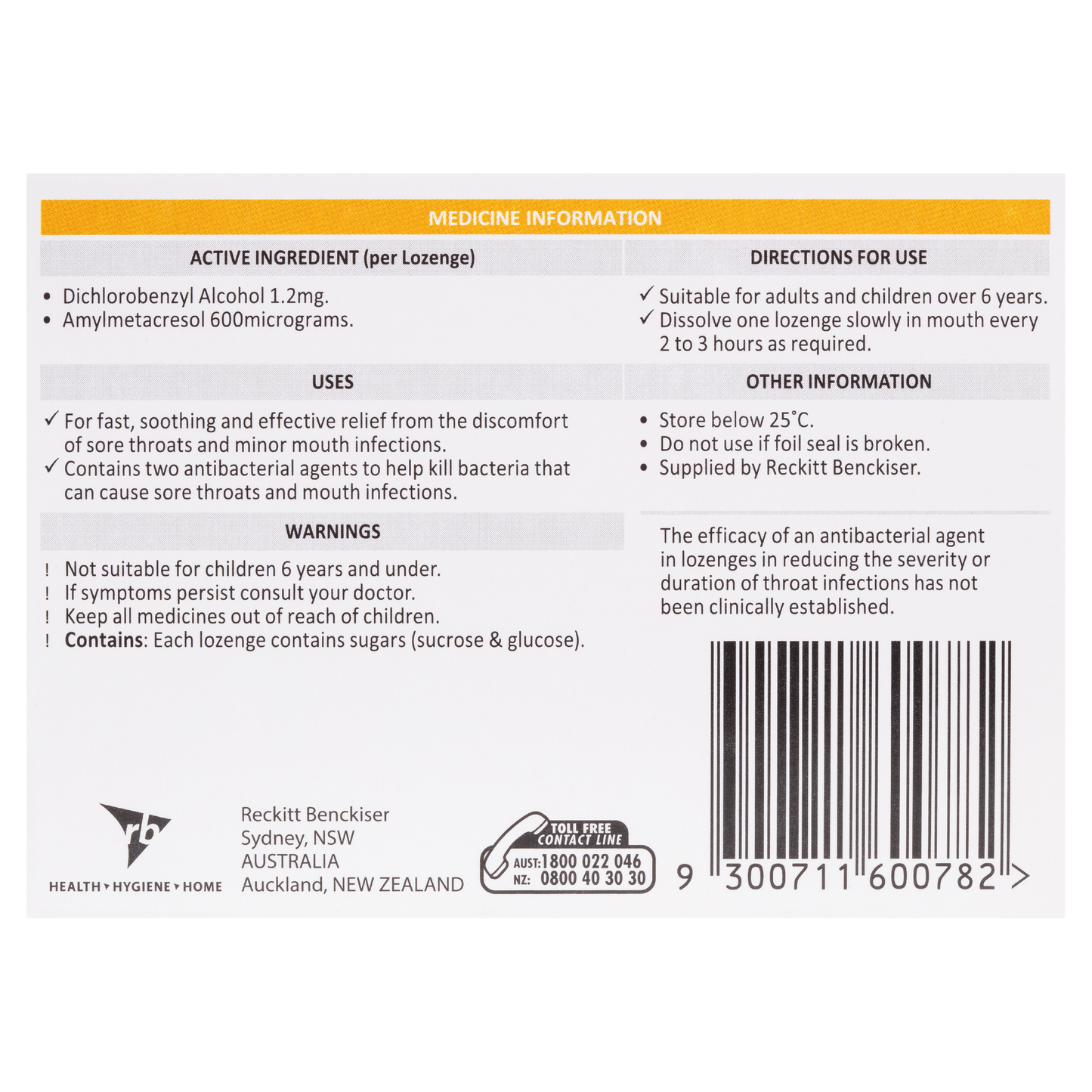 Strepsils Soothing Sore Throat Lozenges Honey and Lemon 48 Pack