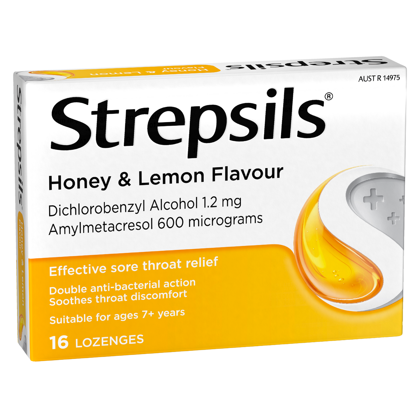 Strepsils Sore Throat Relief Honey & Lemon 16 Pack