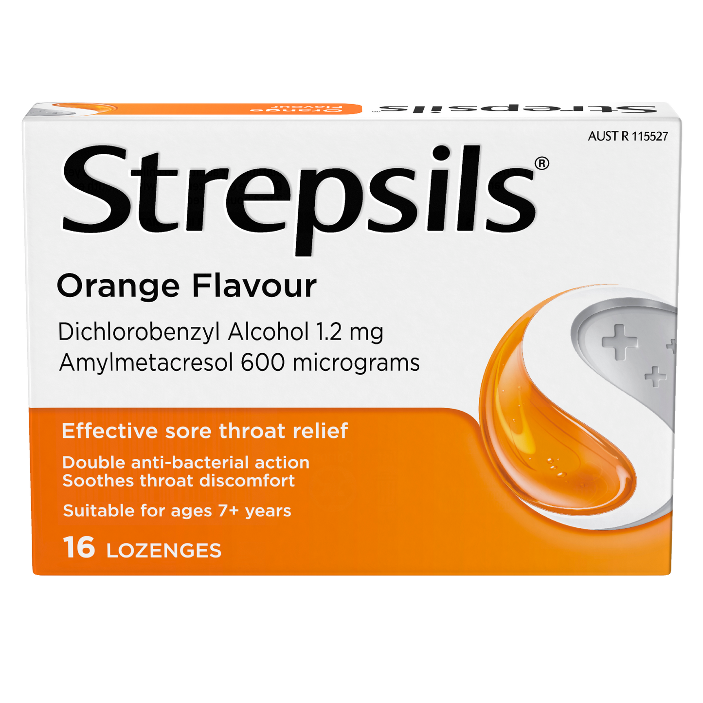 Strepsils Sore Throat Relief Orange 16 Pack