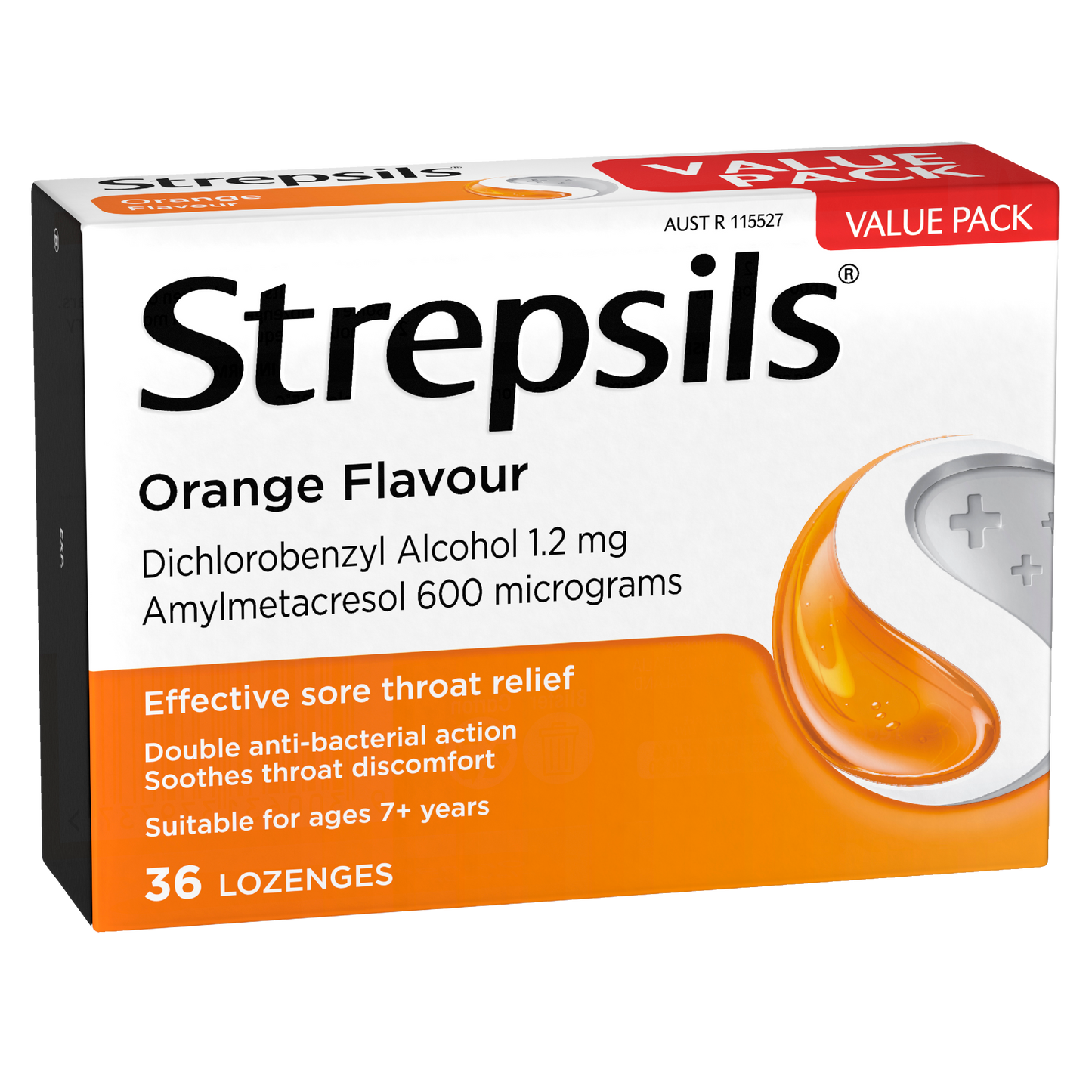Strepsils Sore Throat Relief Orange 36 Pack