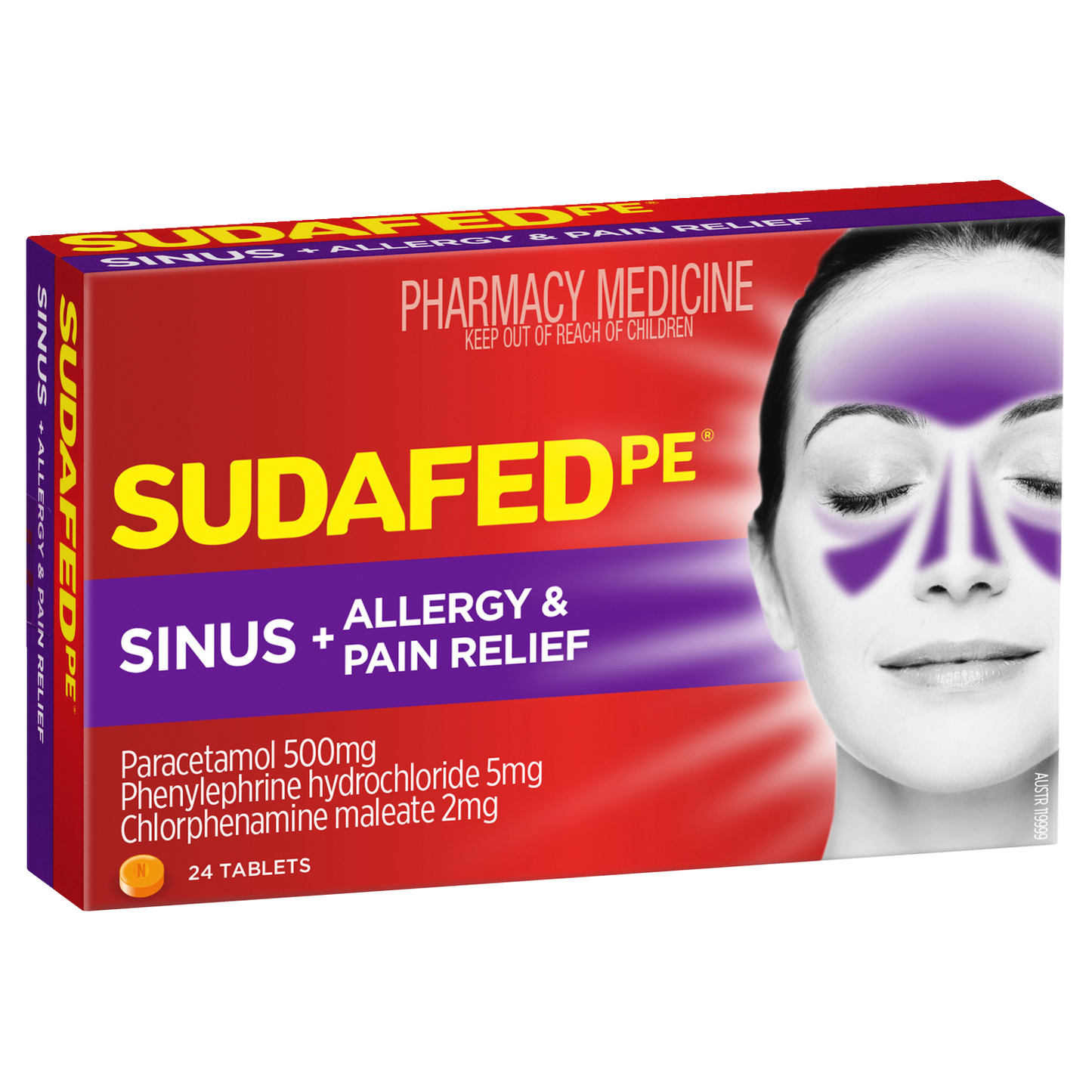 Sudafed PE Sinus + Allergy & Pain Relief Tablets 24 Pack