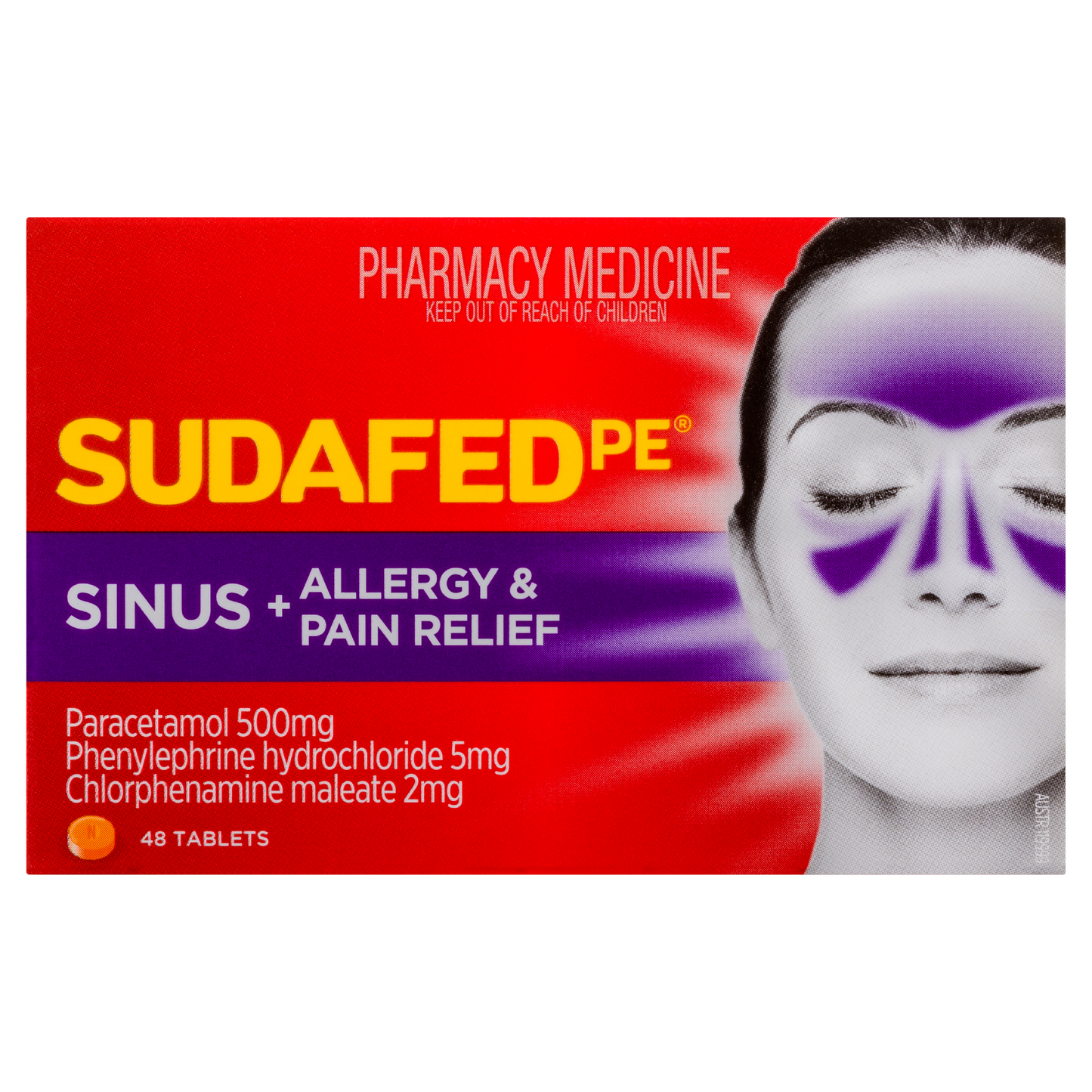 Sudafed PE Sinus + Allergy & Pain Relief Tablets 48 Pack