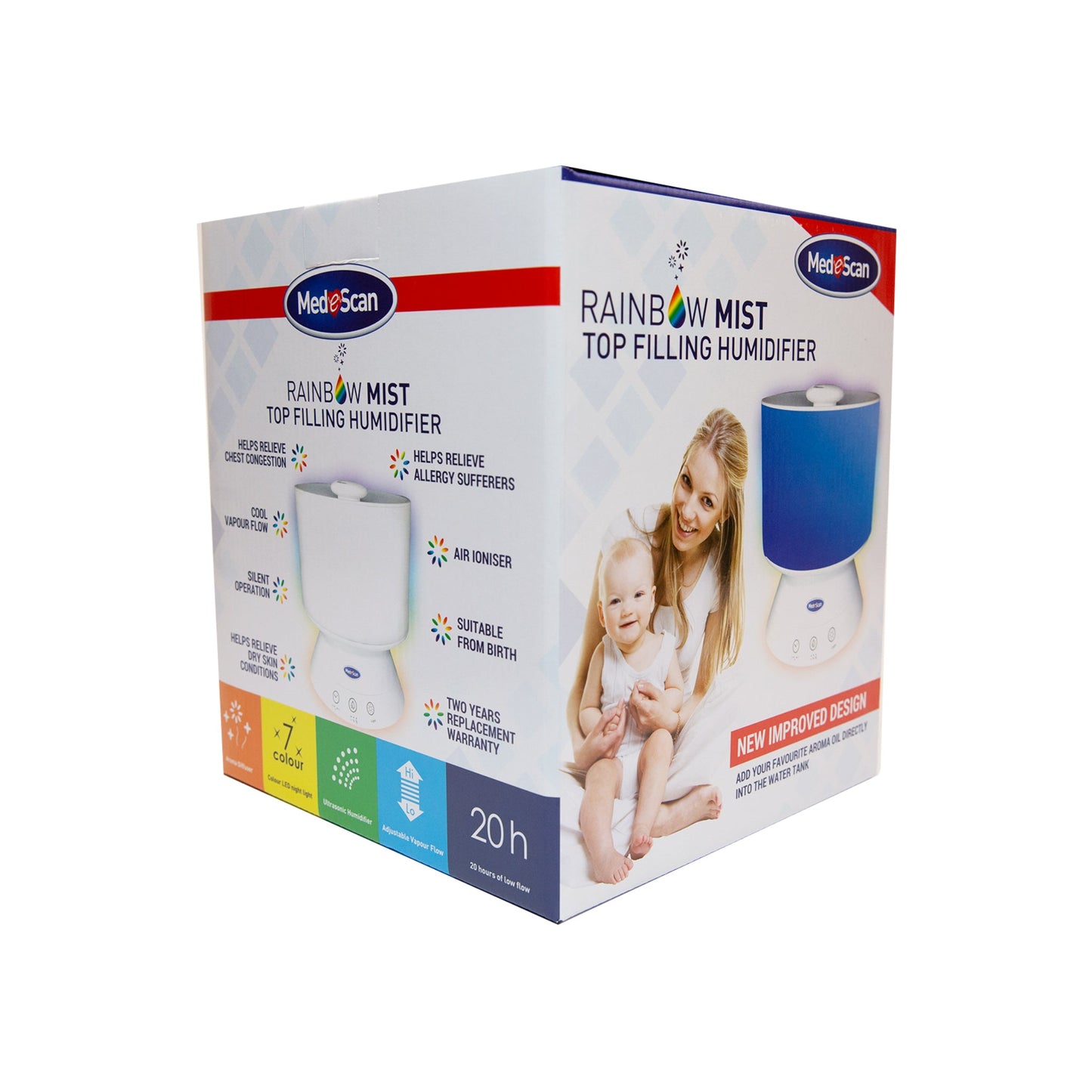 Rainbow Mist Top Fill Ultrasonic Cool Mist Humidifier