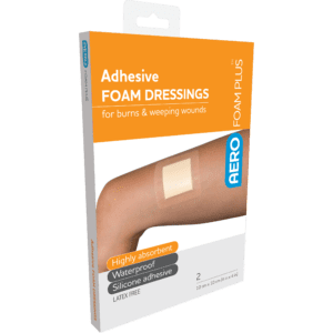 AEROFOAM PLUS Adhesive Foam Dressings 10 x 10cm 2 Packs