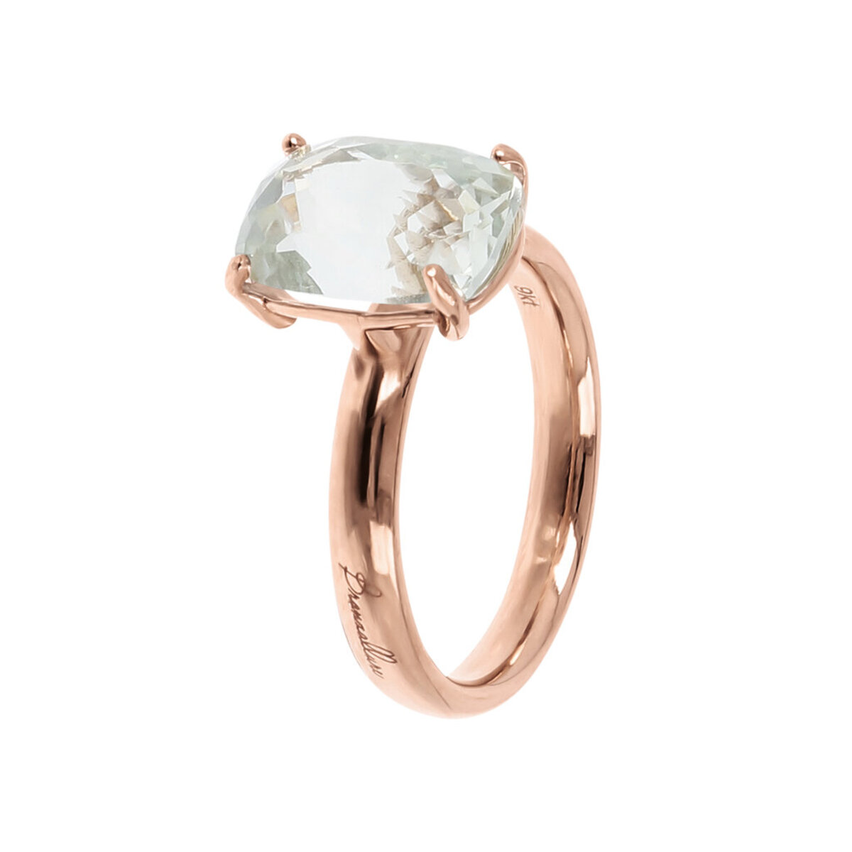9Kt Gold Cocktail Ring with Rectangular Natural Stone