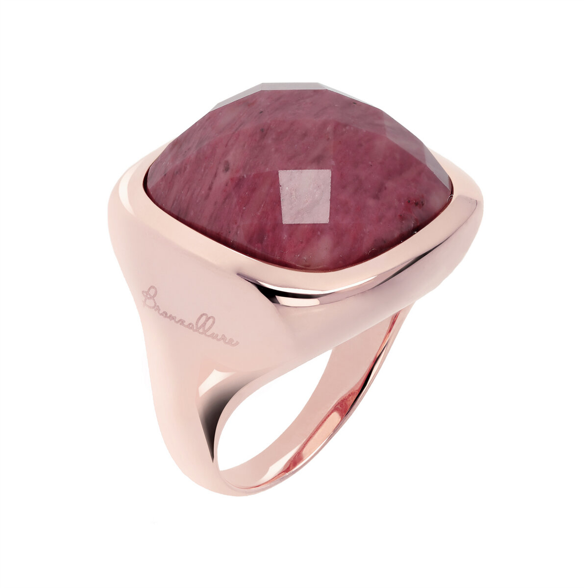 Chevalier Ring with Faceted Square Stone