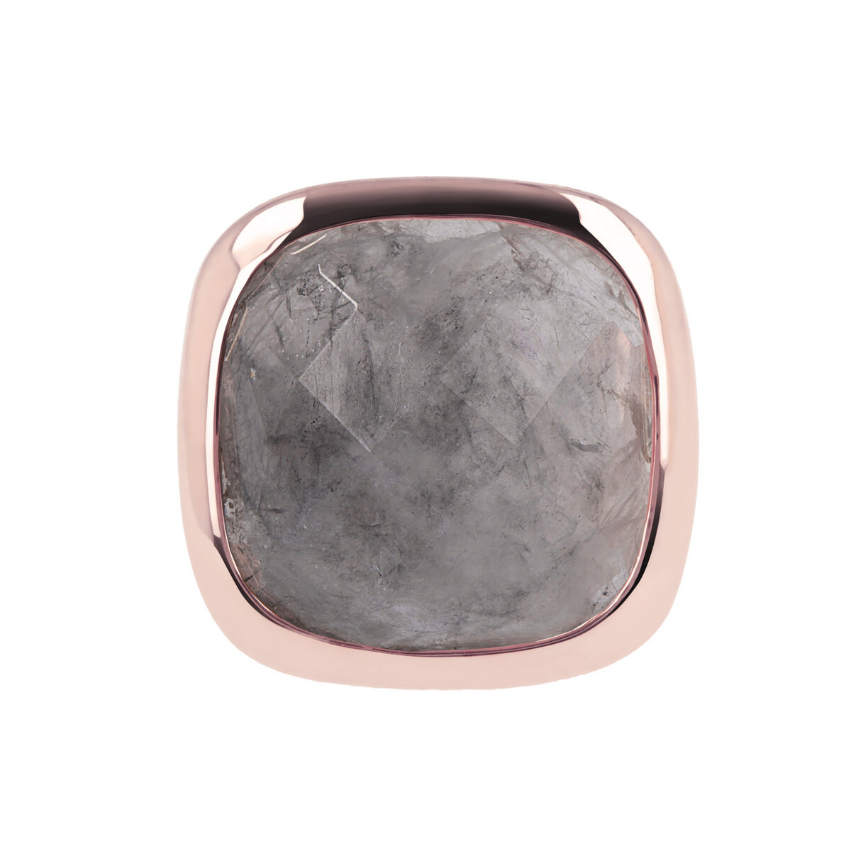 Chevalier Ring with Faceted Square Stone