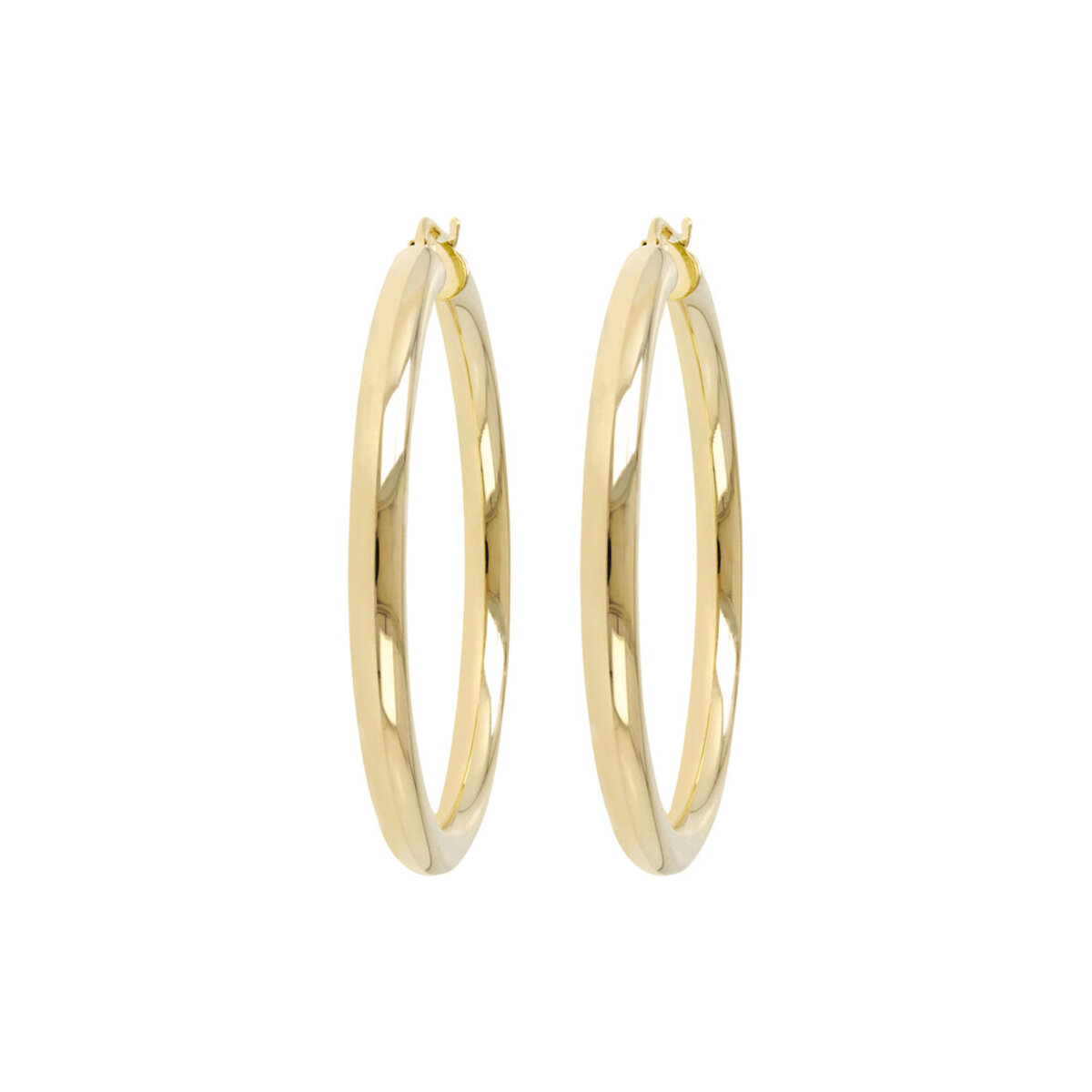 Golden Pendant Hoop Earrings
