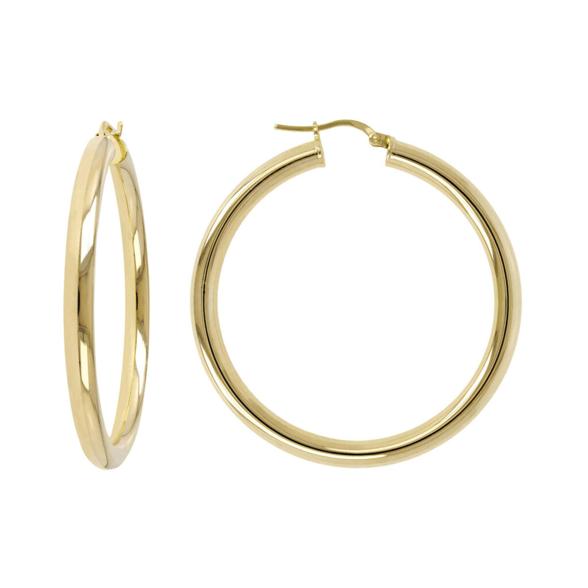 Golden Pendant Hoop Earrings