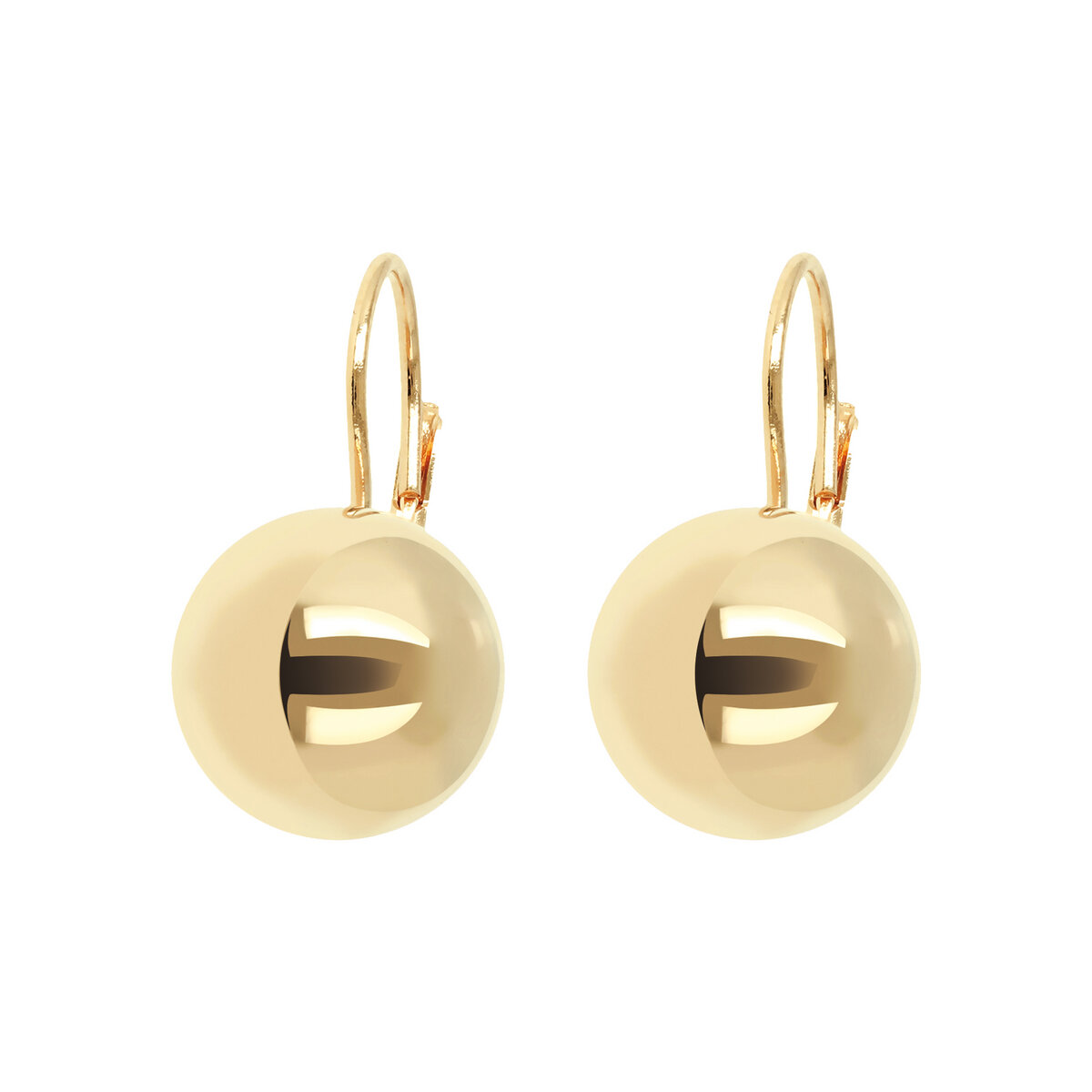 Golden Sphere Pendant Earrings
