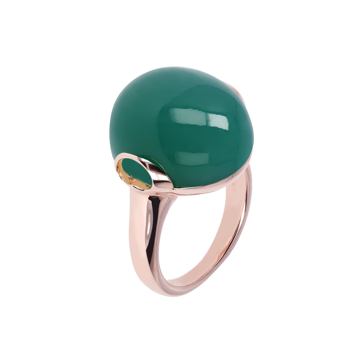 Cocktail Ring with Round Natural Stone
