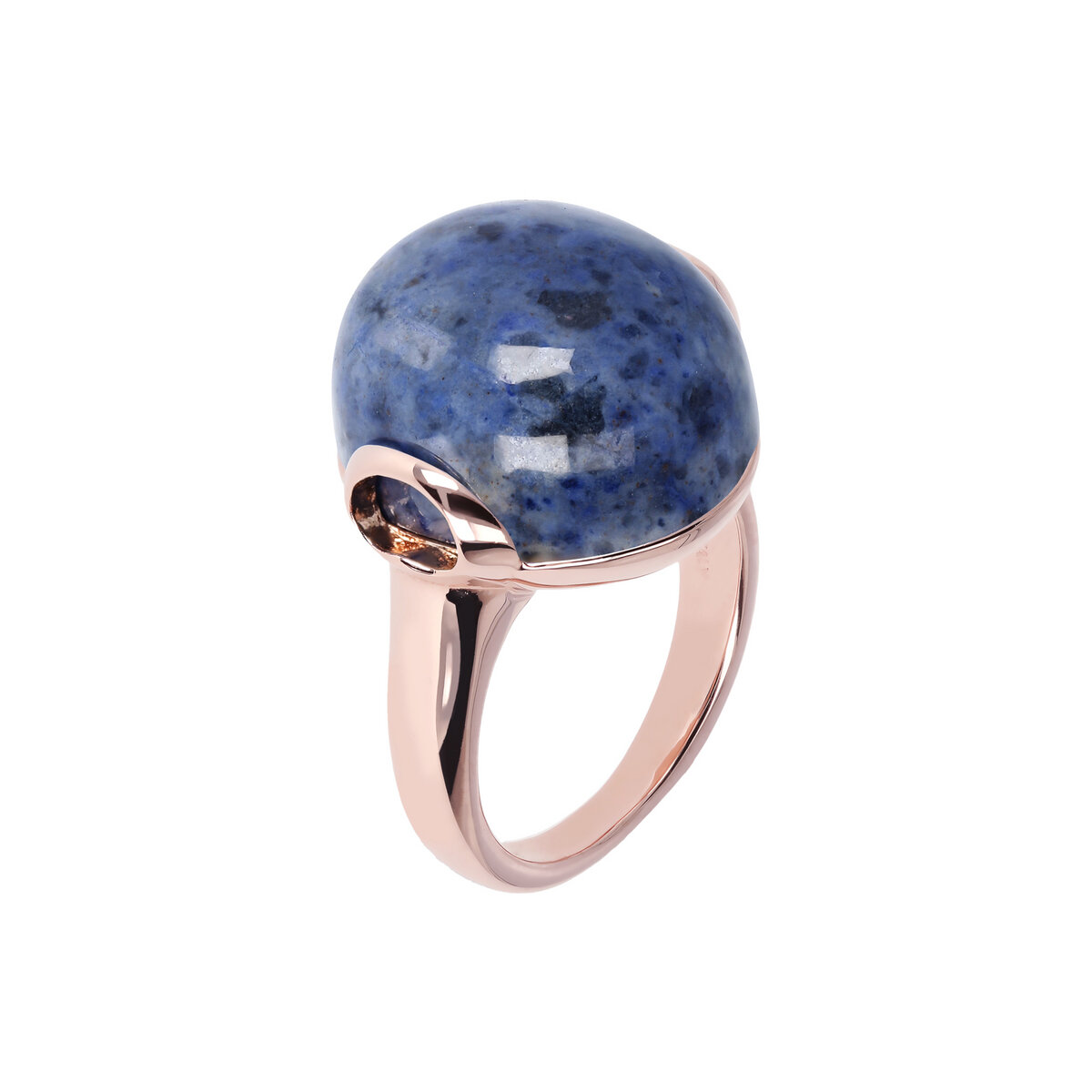 Cocktail Ring with Round Natural Stone