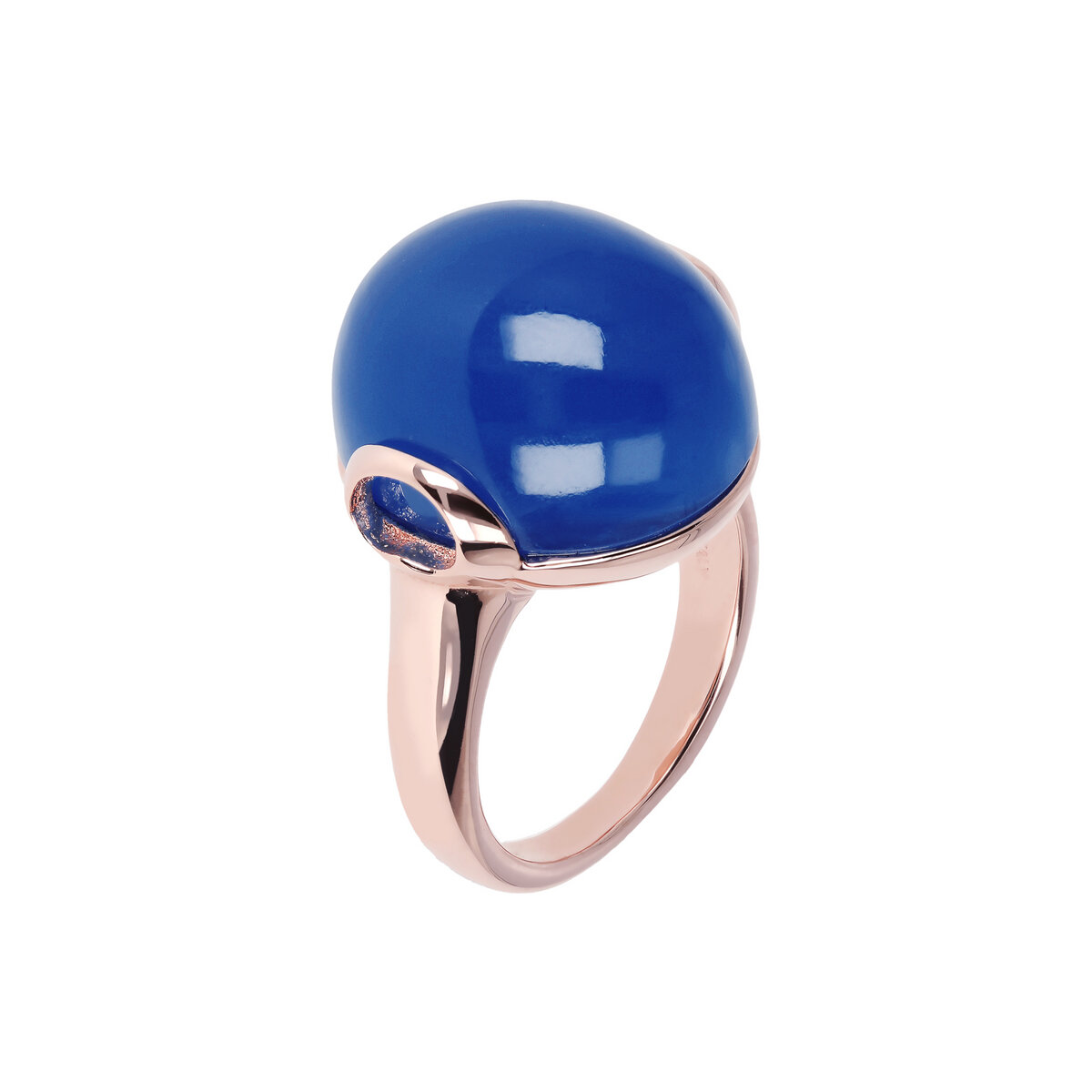 Cocktail Ring with Round Natural Stone