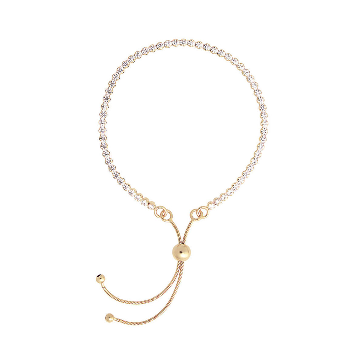Golden Tennis Bracelet with Cubic Zirconia
