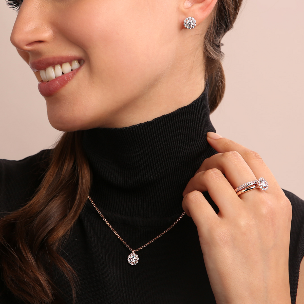 Fantasy Stud Earrings in Cubic Zirconia