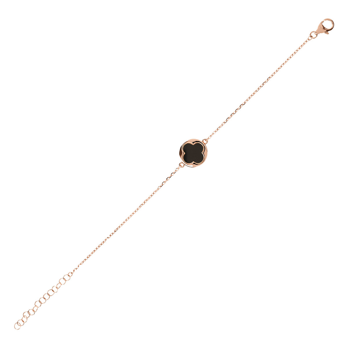Bracelet with Four Leaf Clover Pendant in Natural Stone
