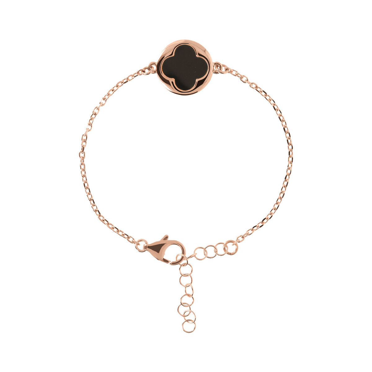 Bracelet with Four Leaf Clover Pendant in Natural Stone