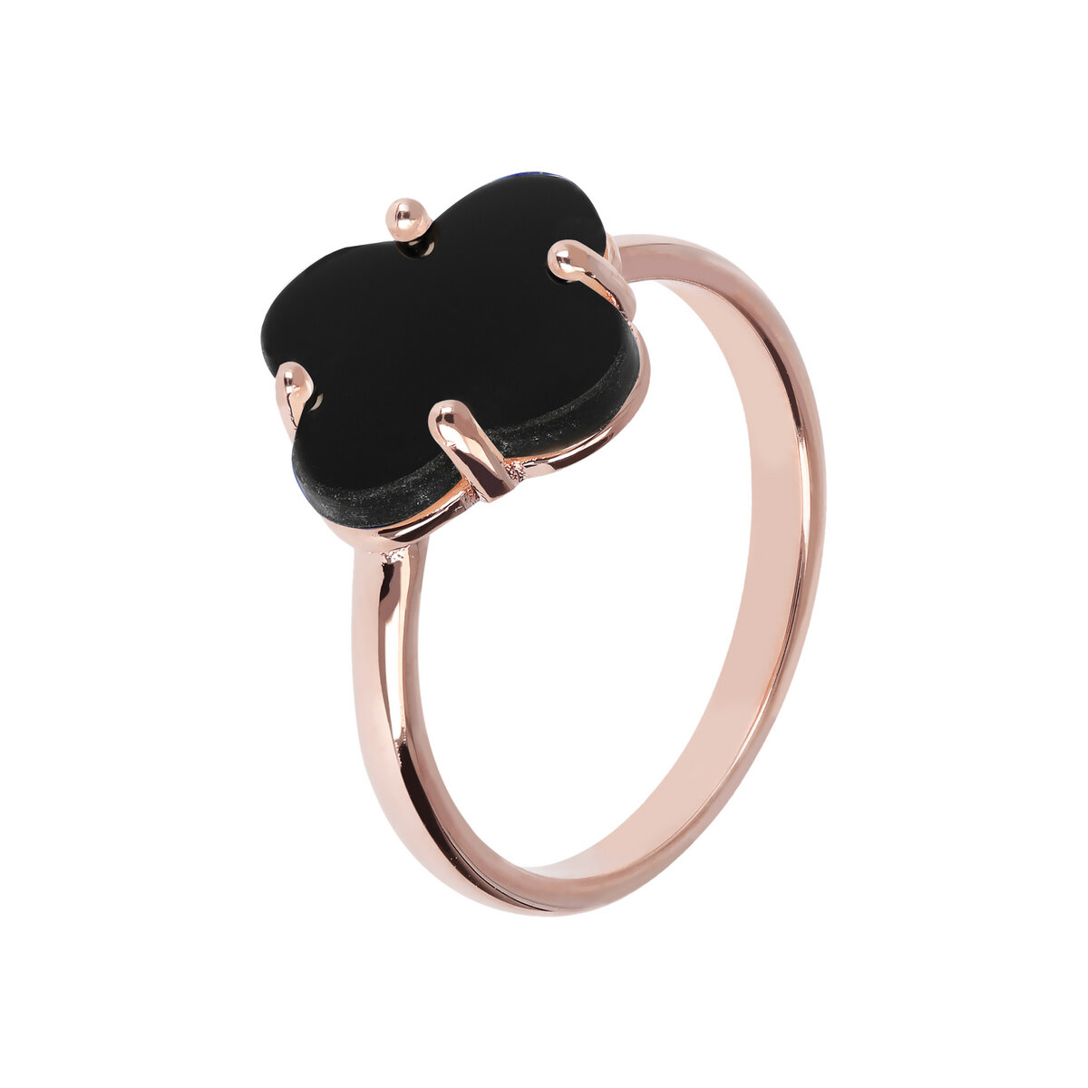 Cocktail Ring with Natural Stone Flower