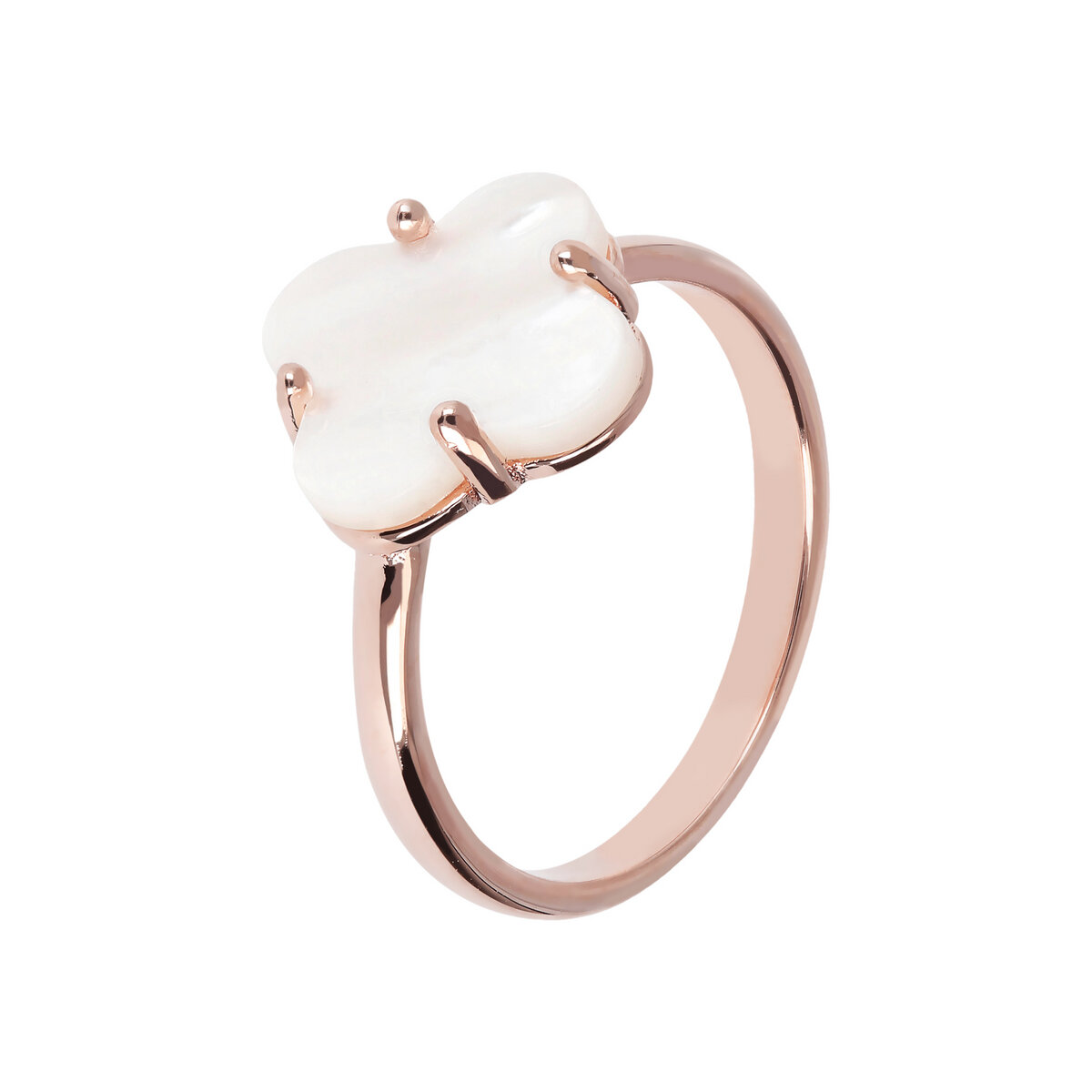 Cocktail Ring with Natural Stone Flower