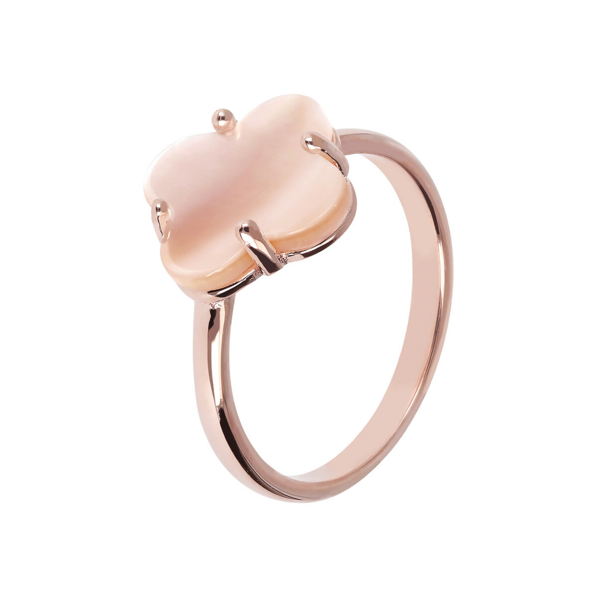 Cocktail Ring with Natural Stone Flower