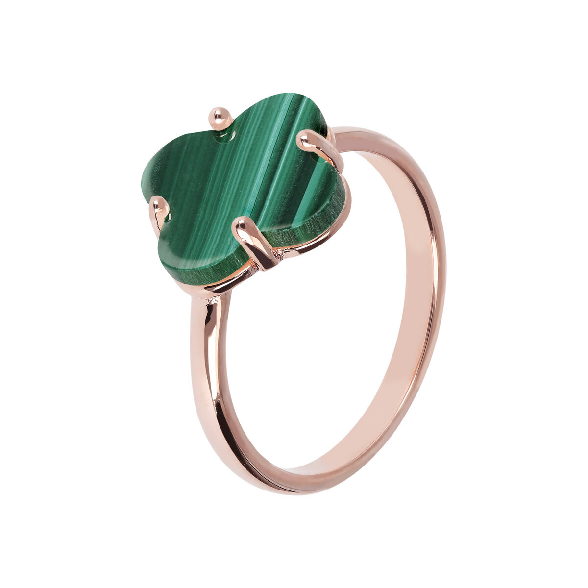 Cocktail Ring with Natural Stone Flower