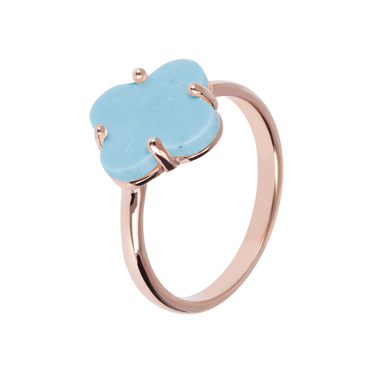 Cocktail Ring with Natural Stone Flower