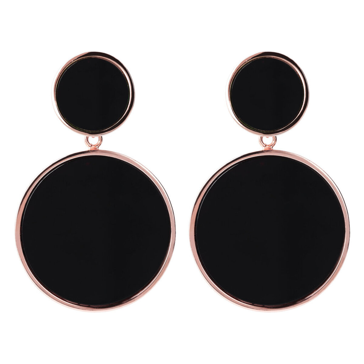 Double Disc Pendant Earrings with Natural Stone or Mother of Pearl