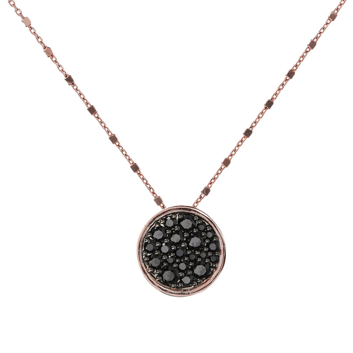 Cubetti Chain Necklace with Round Pavé Pendant