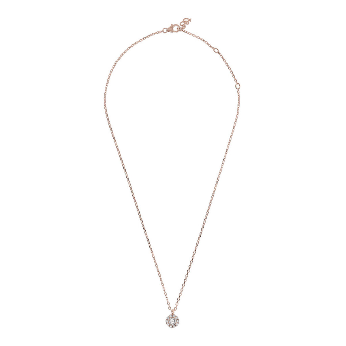 Forzatina Chain Necklace with Flower Pendant with Cubic Zirconia