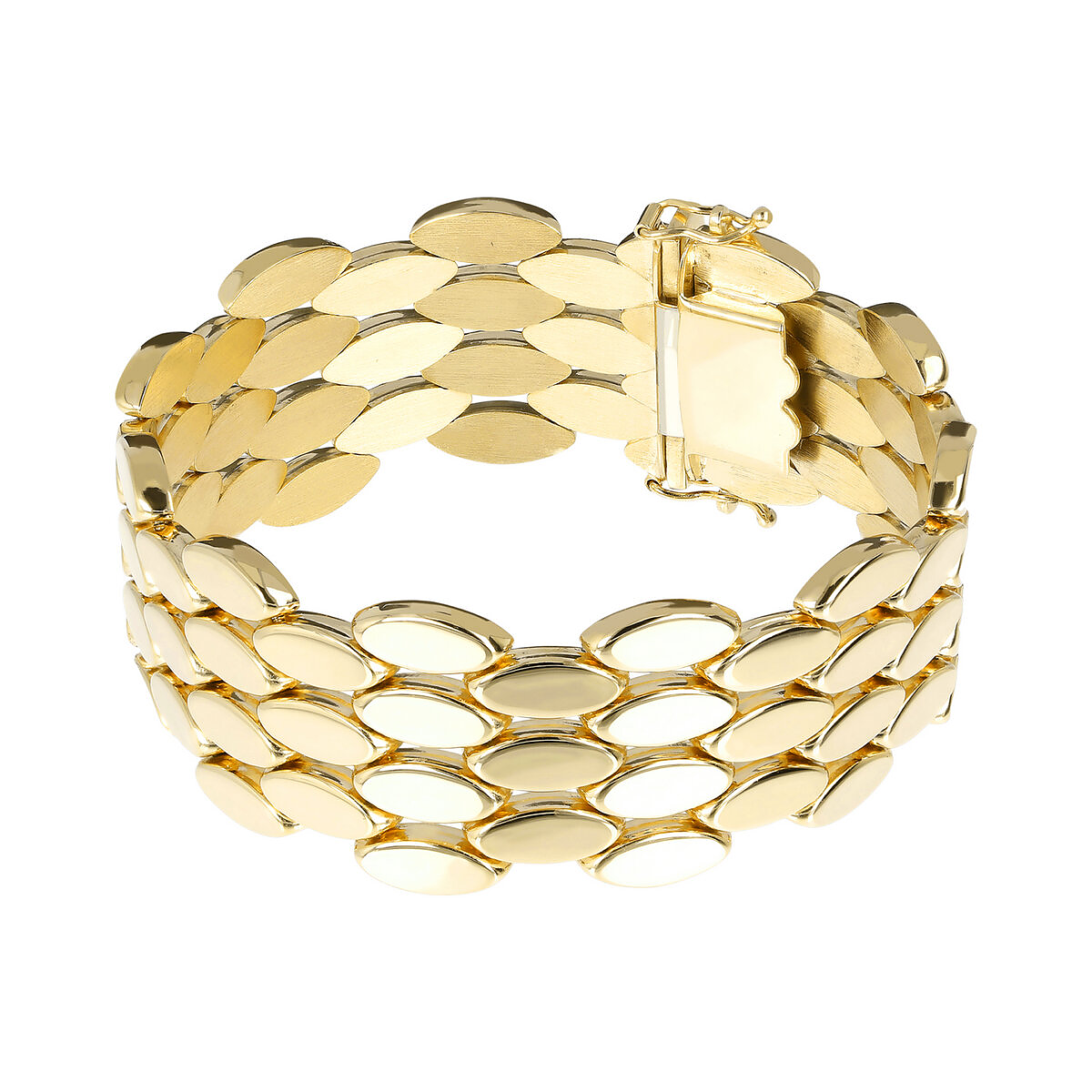 Golden Marquise Polished Link Bracelet