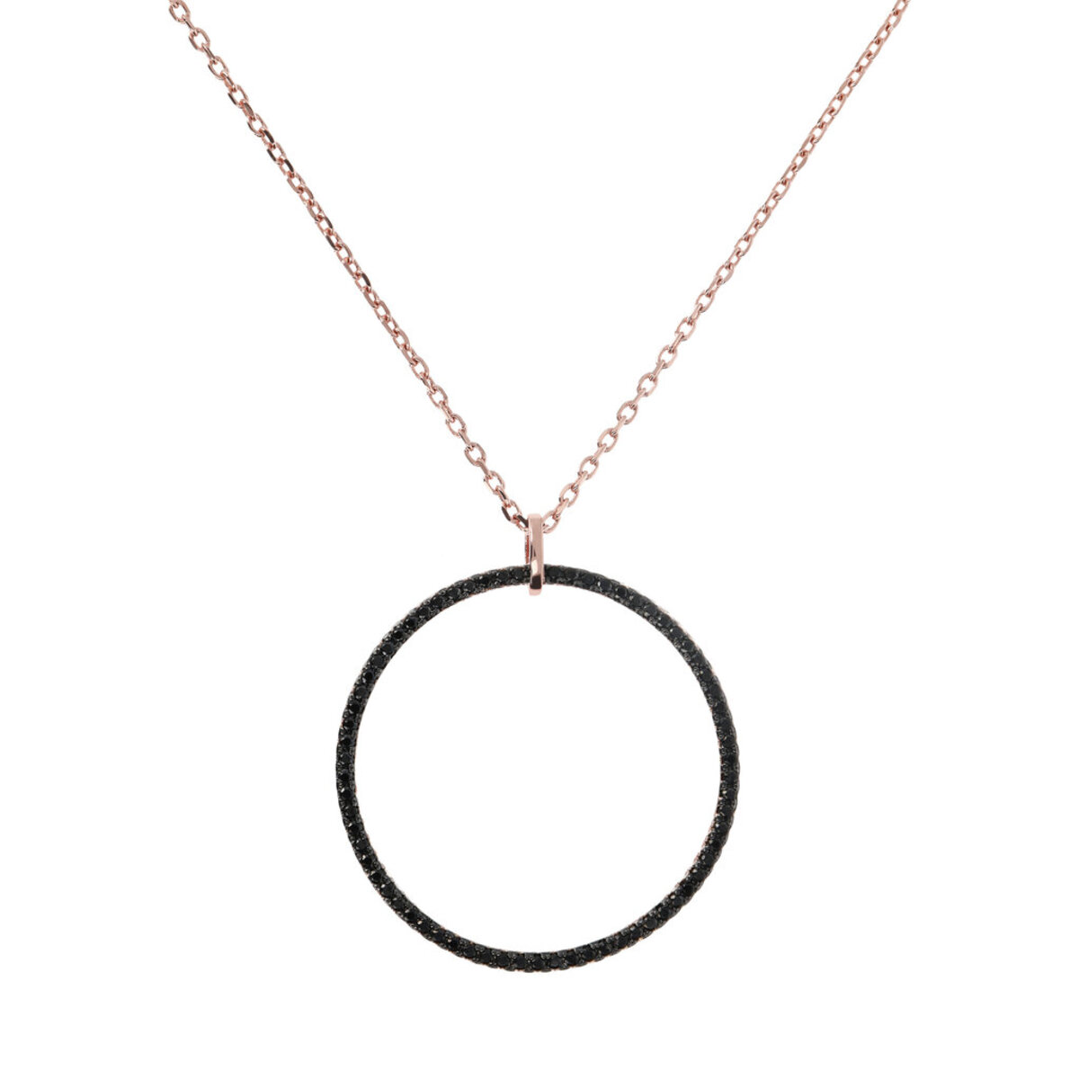 Forzatina Chain Necklace with Pavé Circle Pendant