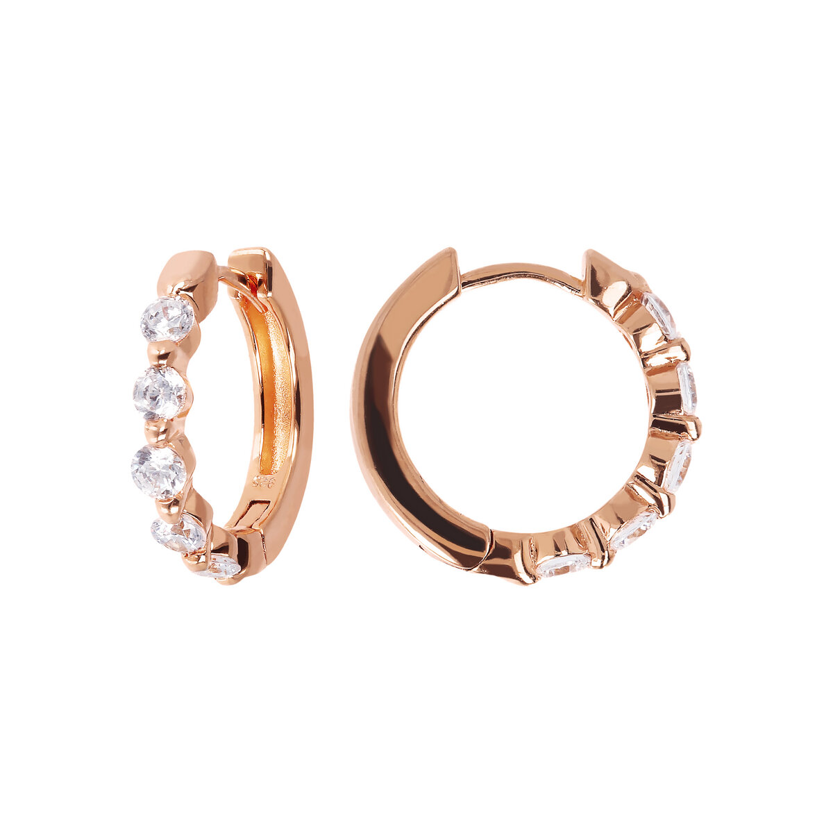 Circle Pendant Earrings with Light Spots in Cubic Zirconia