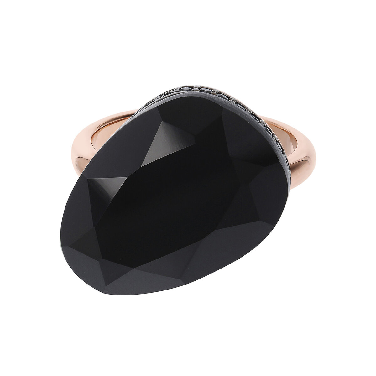 Drop Cocktail Ring with Natural Stone and Cubic Zirconia