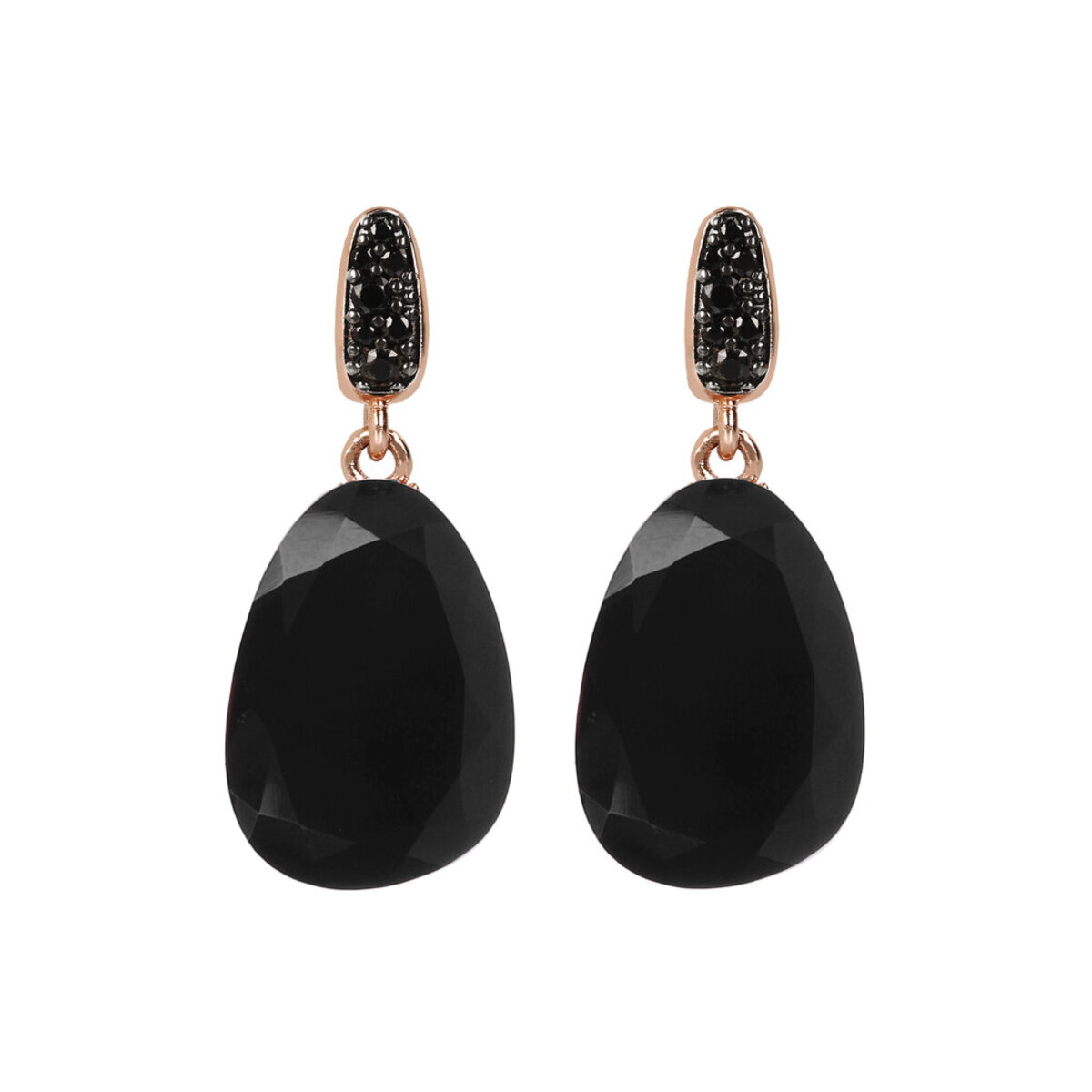 Drop Dangle Earrings with Natural Stone and Cubic Zirconia