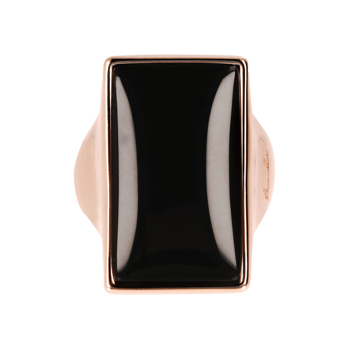 Chevalier Ring with Rectangular Natural Stone