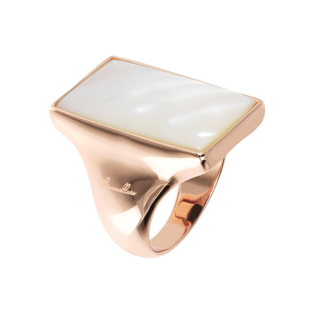 Chevalier Ring with Rectangular Natural Stone