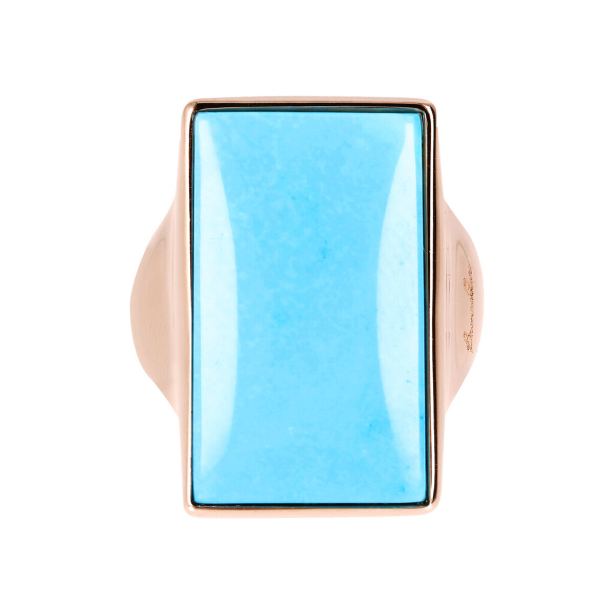 Chevalier Ring with Rectangular Natural Stone