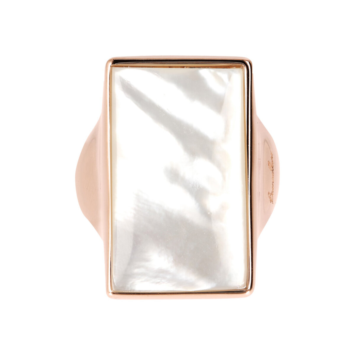 Chevalier Ring with Rectangular Natural Stone