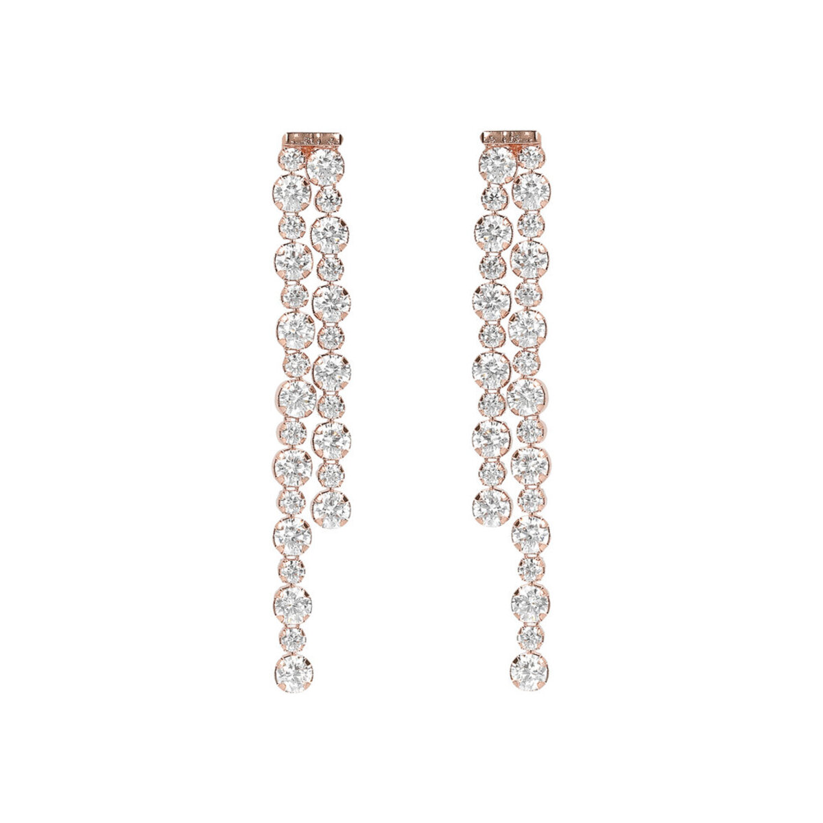 Double Tennis Pendant Earrings with Cubic Zirconia
