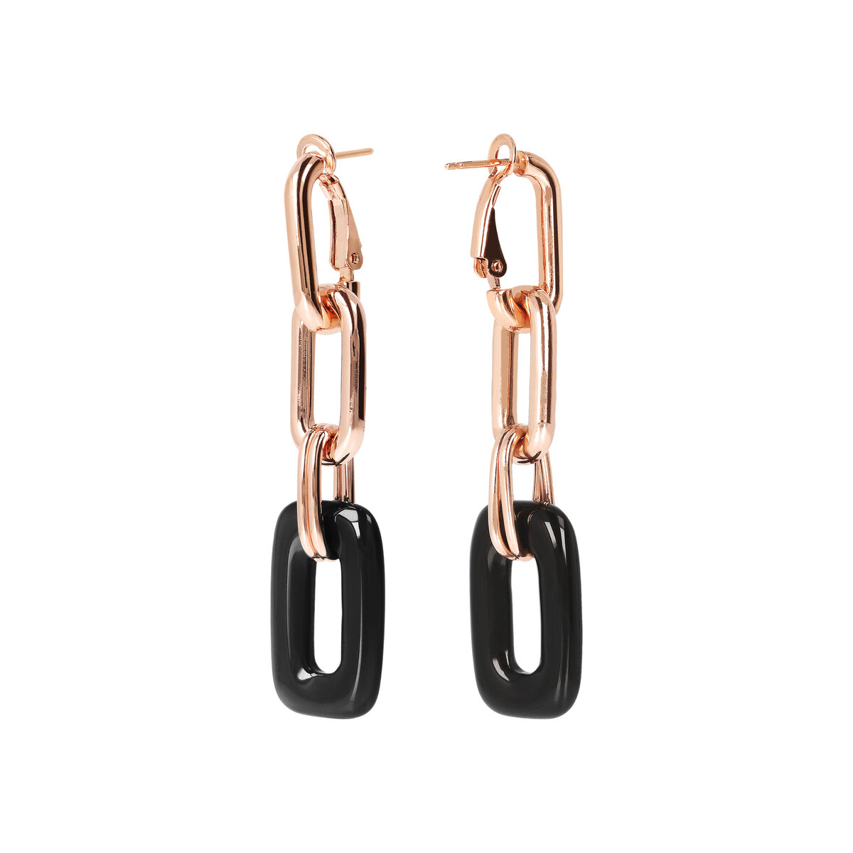 2 in 1 Pendant Earrings with Chain and Natural Stone