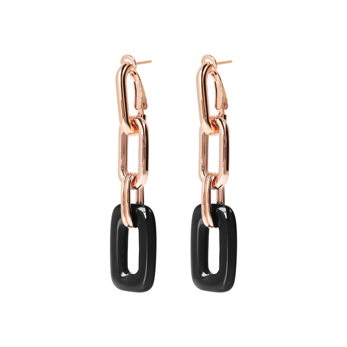 2 in 1 Pendant Earrings with Chain and Natural Stone