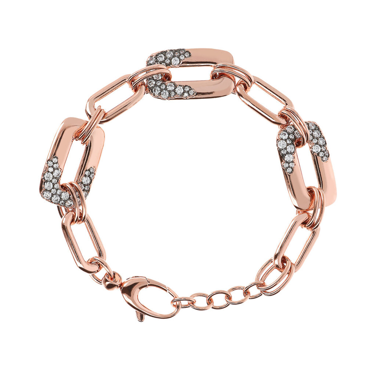 Alternate Link Bracelet with Pavé