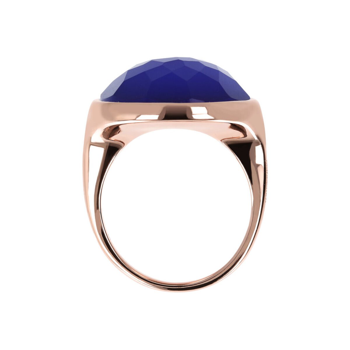 Cocktail Ring with Round Faceted Natural Stone