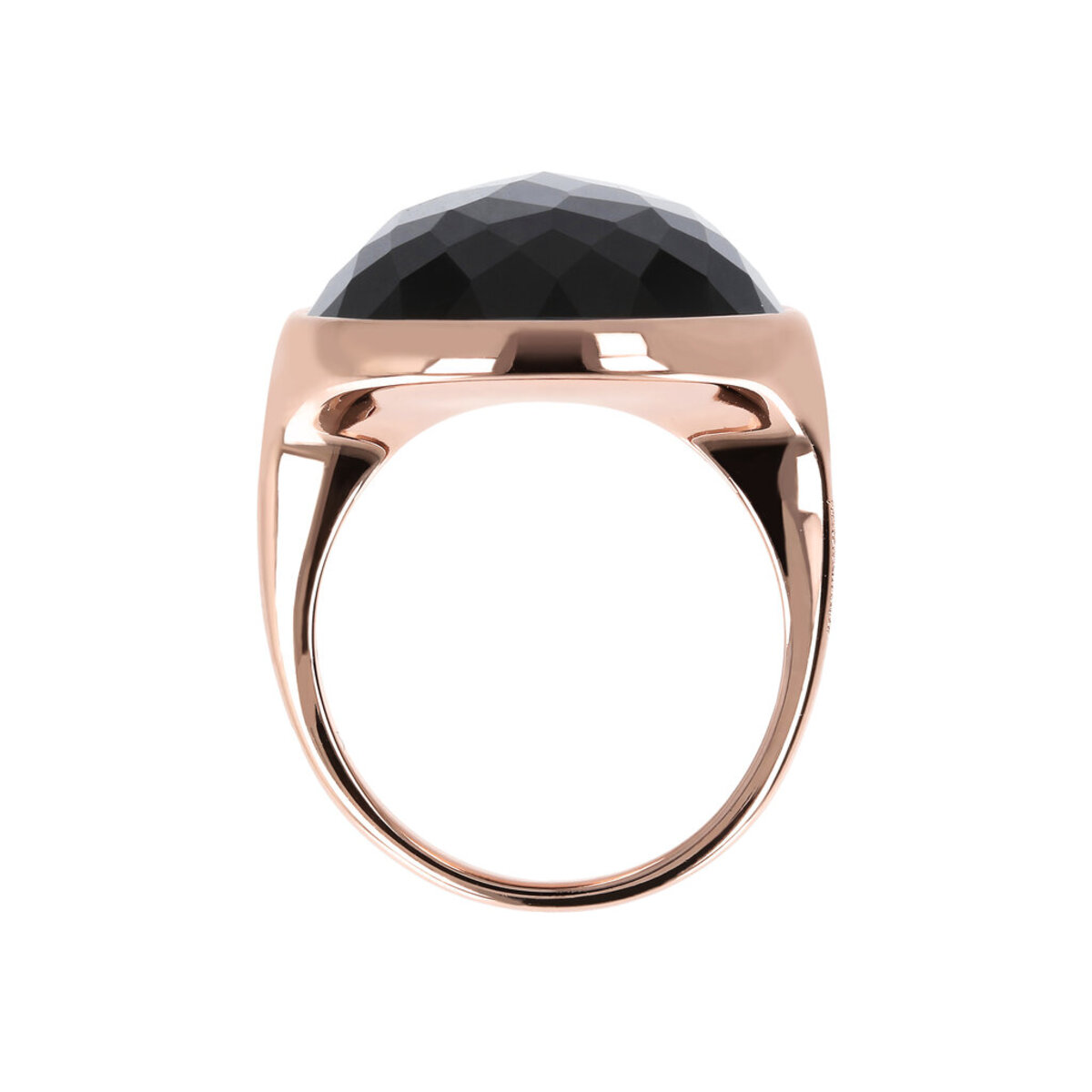 Cocktail Ring with Round Faceted Natural Stone