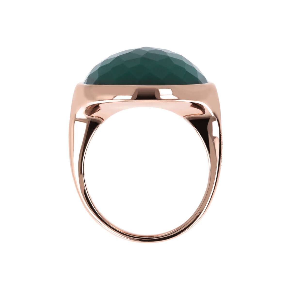 Cocktail Ring with Round Faceted Natural Stone
